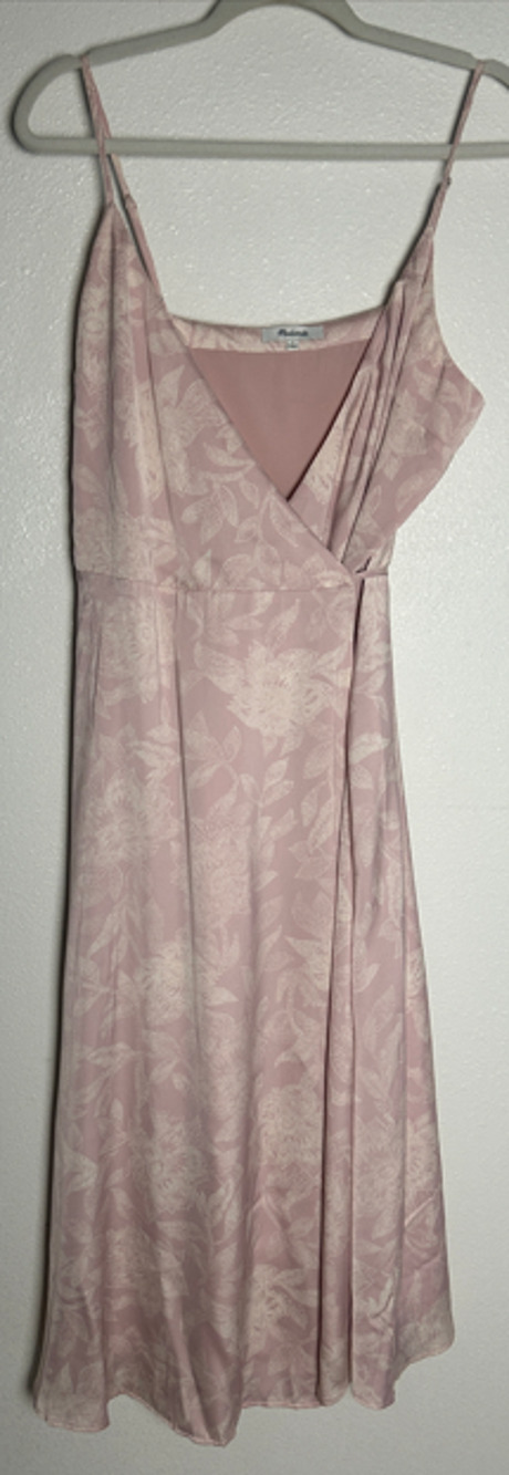 Madewell (Re)sourced Crepe Cami Wrap Dress Pindot Floral Spring Size Large